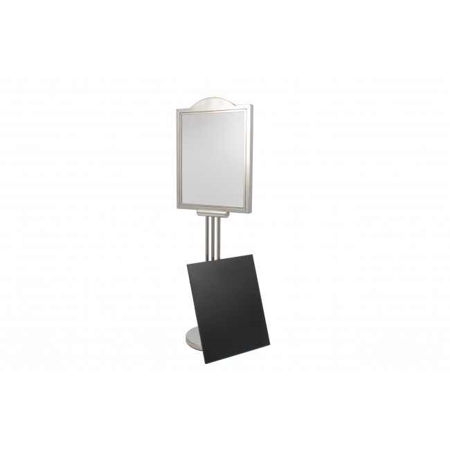 Stainless Steel Poster Stand with Post, Graphics Size 17 X 22 Inches 